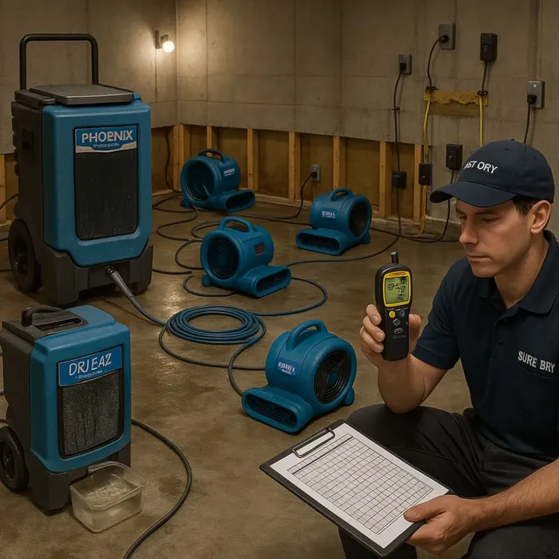Structural Drying and Dehumidification process in Gurabo Municipio, PR